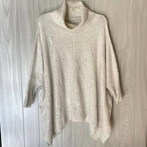{LOFT} Flecked Poncho Sweater